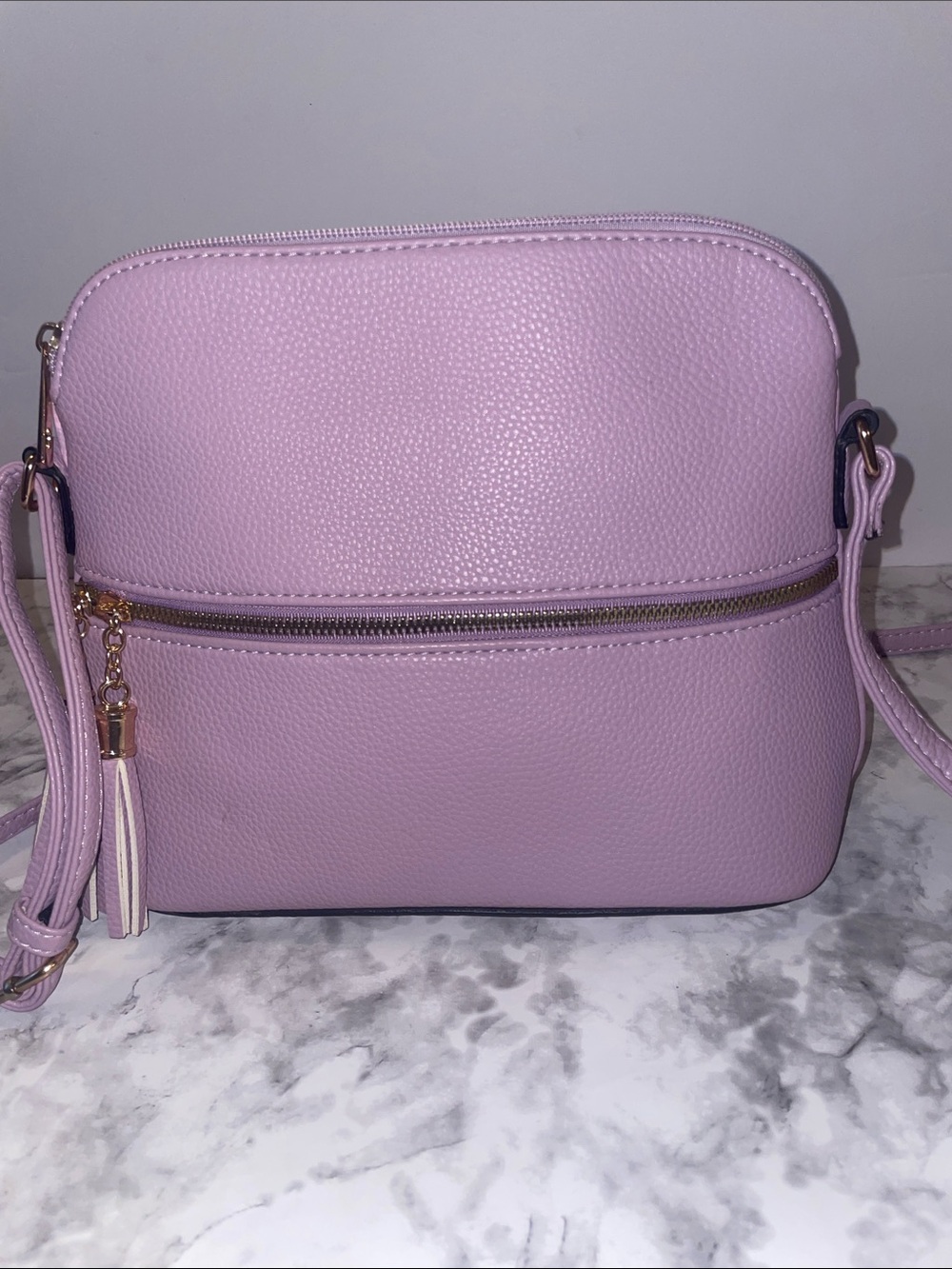 Classic Crossbody Shoulder Bag - Lilac - Picture 2 of 7